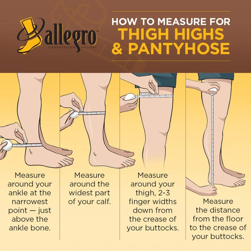 Allegro Compression Hosiery Allegro 20-30mmHg Premium Sheer Compression Pantyhose for Office, Work, Comfortable Support Garments for Women