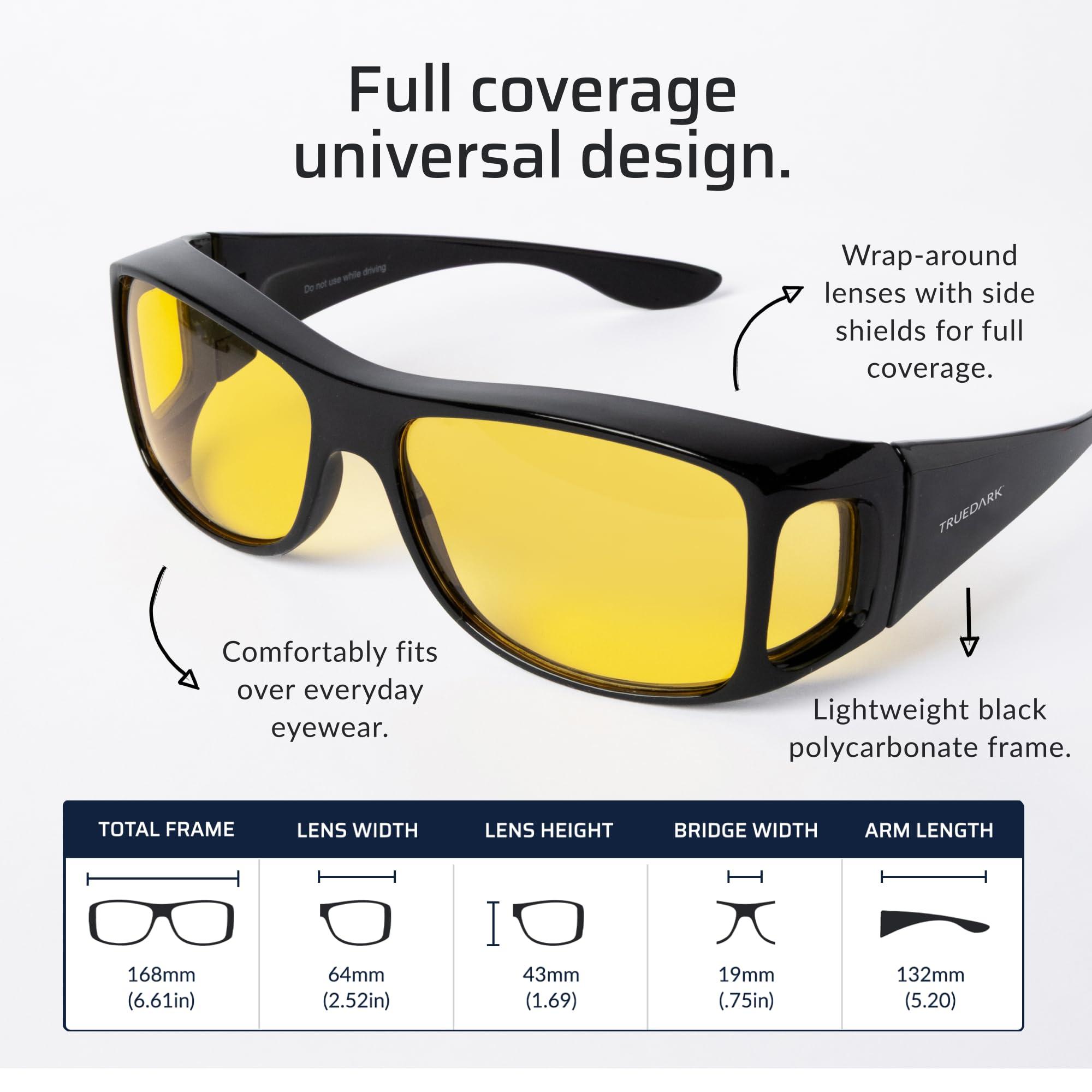 TrueDark TrueDark Daylights Amber Fitover Blue Light Blocking Glasses to Reduce Eye Strain and UV Glare - For Men & Women, Computer Screen, Gaming, TV, Phone - by Dave Asprey
