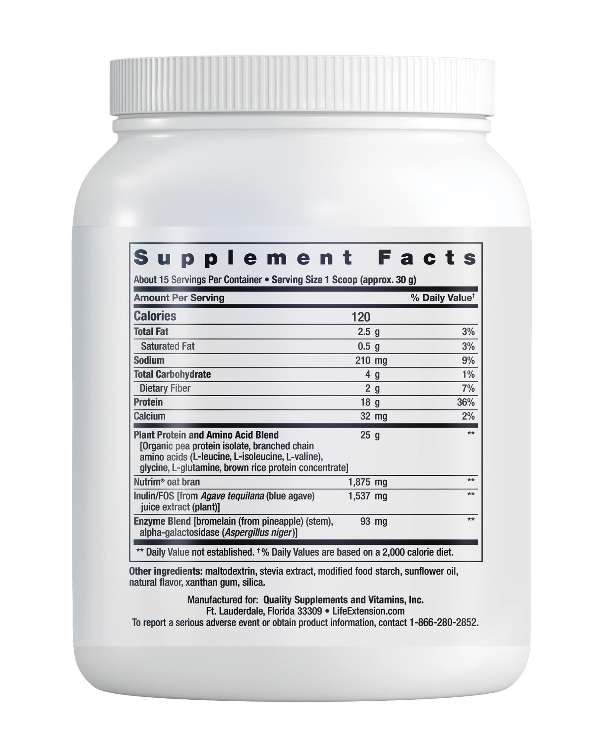 Life Extension Life Extension Wellness Code Plant Protein Complete & Amino Acid Complex (Vanilla), Plant-Based Protein Powder Plus branched-Chain Amino acids, Gluten-Free, Non-GMO, Vegetarian, 450 Grams