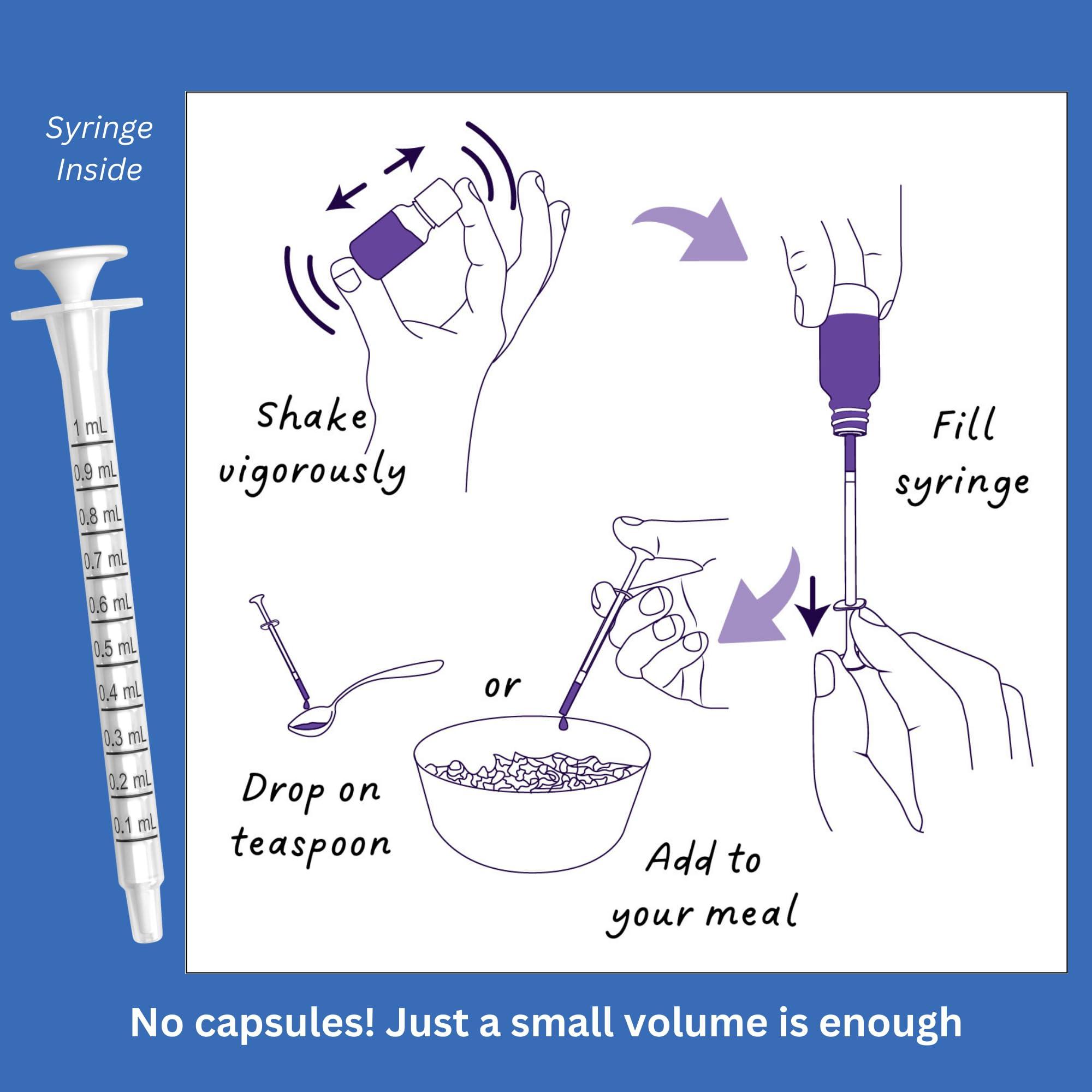 Solace Nutrition Solace Probiotics Liquid Formula for Adults and Kids - Concentrated Blend for Digestive Health and Immunity, Clinically Researched, Easy Syringe Application, Hypoallergenic - 15mL
