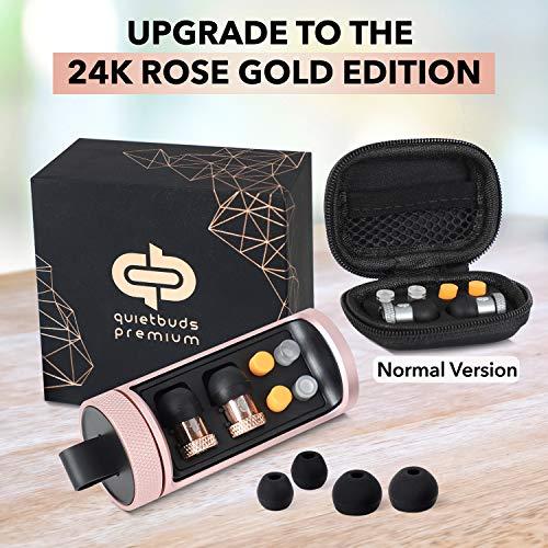 QuietBuds QuietBuds Premium Earplugs - Noise Reduction Ear Plugs with Advance Noise Filtering Technology for Studying Sleeping Blocking Harmful Sound | Hearing Protection Rose Gold Color