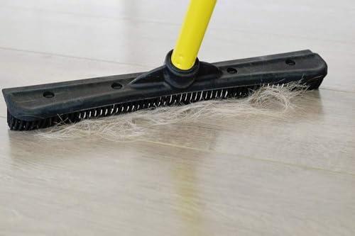 FURemover FURemover Original Pet Hair Rubber Broom with Squeegee, with 58 Telescopic Handle for Carpet, Tile and Hardwood and Scrub Cloth Combo
