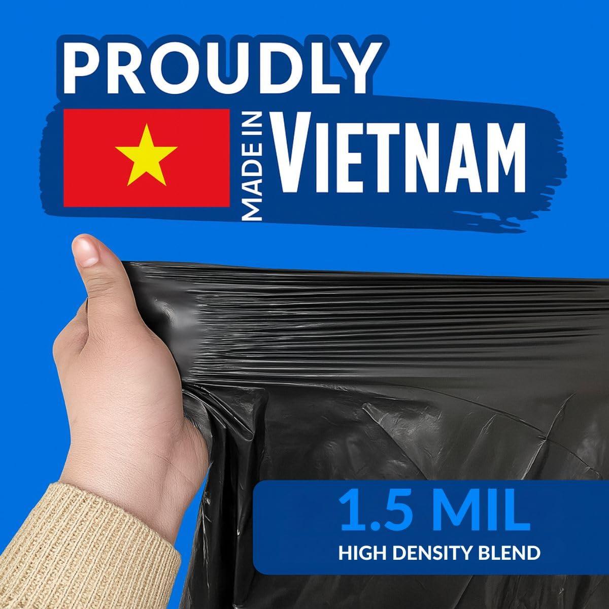 TP PLASTIC TP Plastic 40-45 Gallon Trash Bags Heavy Duty Large Black Trash Bags for Contractor Garbage Bags, 100 Bags, 40\'\' x 46\'\' x 1.5mil