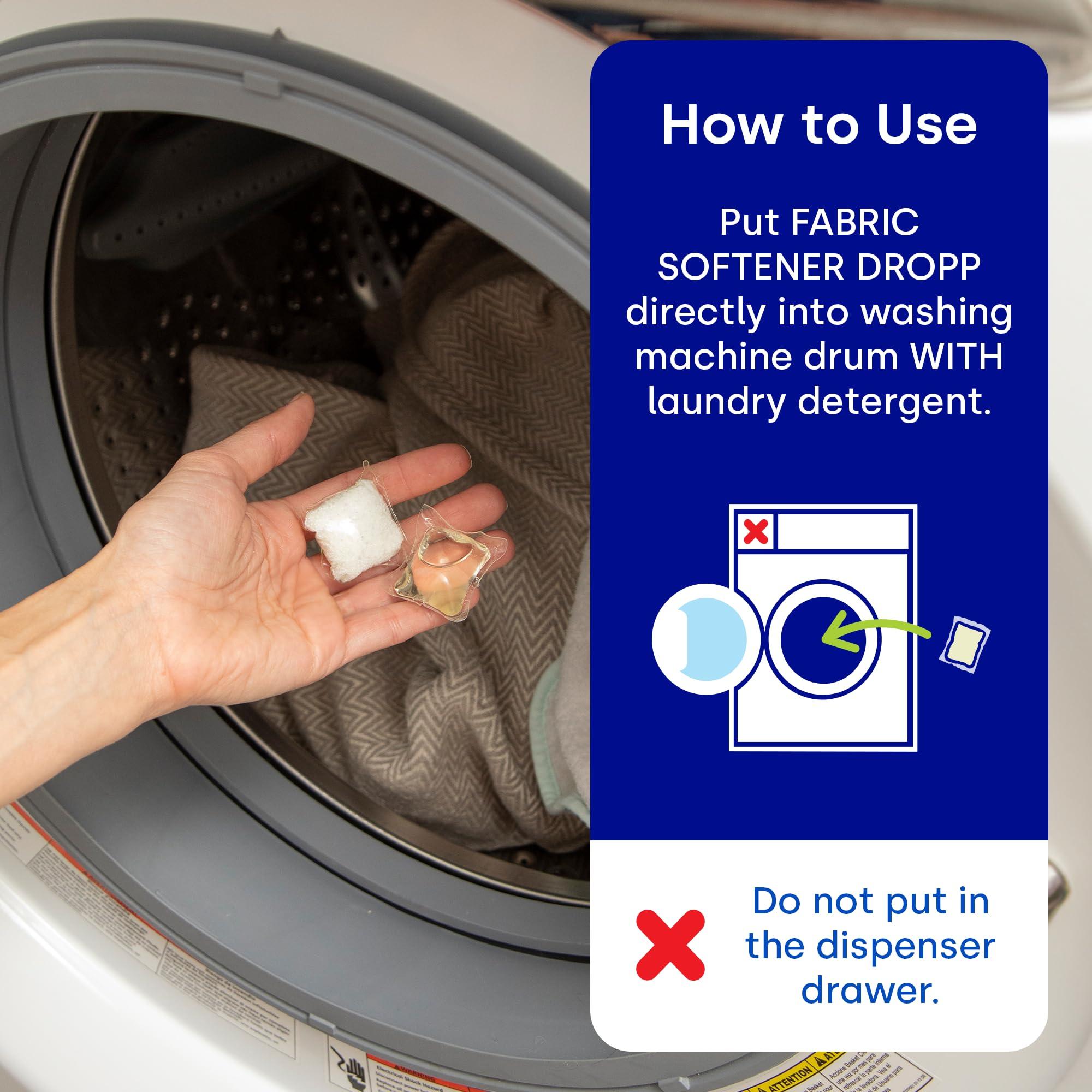 dropps Dropps Laundry Fabric Softener Pods, Unscented (64 Pods) - Fabric Softener Liquid Pods for Fluffy, Soft Fabrics - HE Compatible Mineral Based Ingredients Laundry Supplies