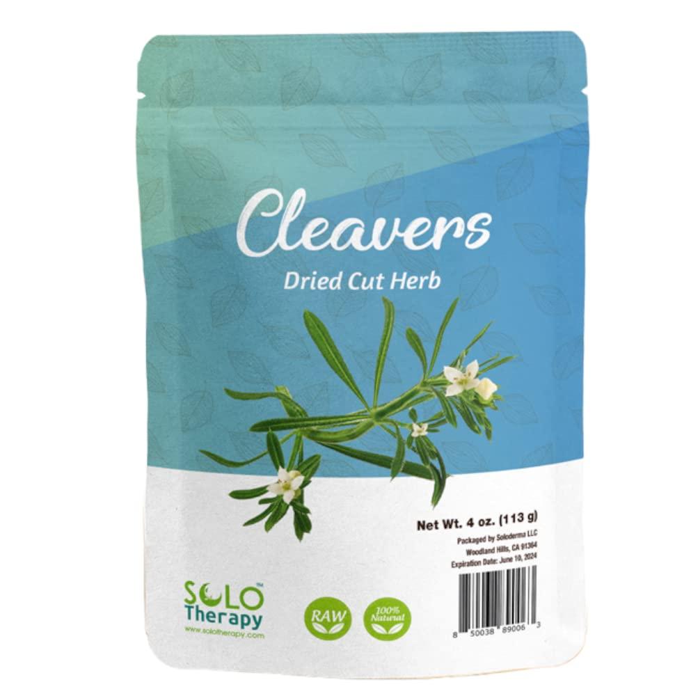 Solo Therapy Cleavers Herb 4 oz, Cleavers Dried Cut Herb, Cleavers Tea, Galium Aparine, Resealable Bag, Product From Bulgaria
