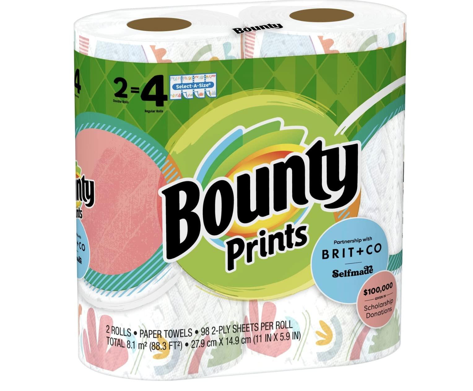 Bounty Bounty Paper Towels, Prints - 2 pk