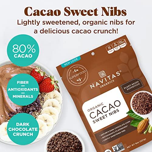 Navitas Organics Navitas Organics Cacao Sweet Nibs 8oz. Bag, 56 Servings — Organic, Non-GMO, Gluten-Free