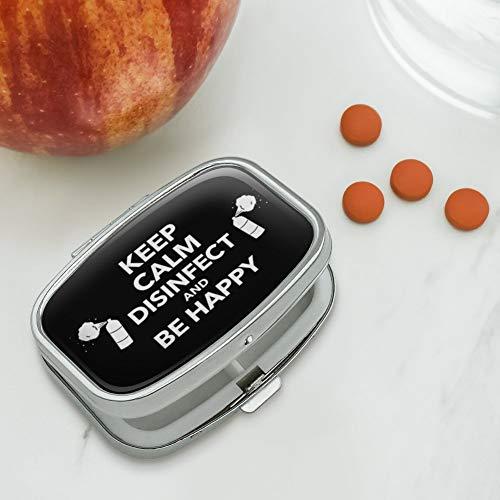 GRAPHICS & MORE Keep Calm Disinfect and Be Happy Rectangle Pill Case Trinket Gift Box
