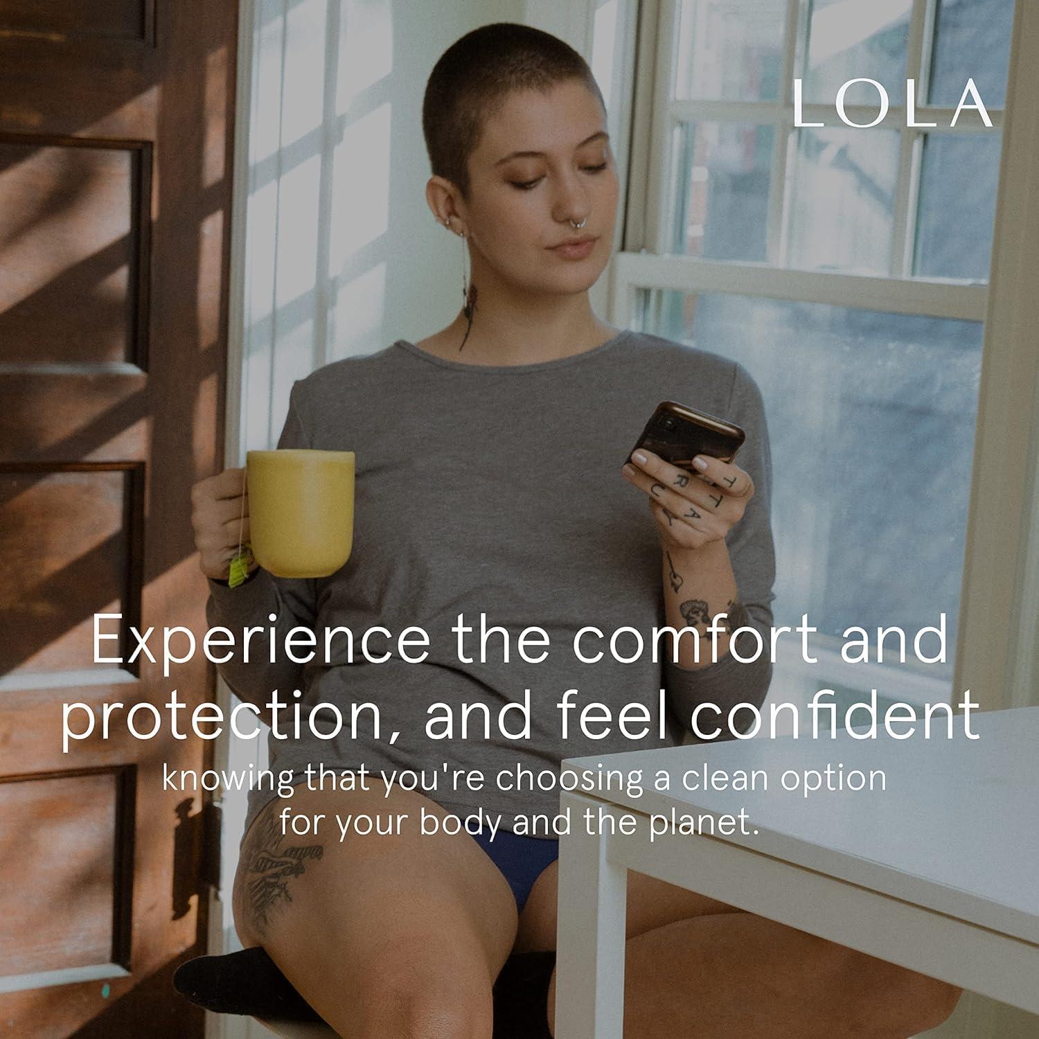 LOLA LOLA Organic Cotton Pads, 36 Count - Ultra Thin Pad with Wings, Cotton Organic Pads for Women, HSA FSA Approved Products Feminine Care, Regular