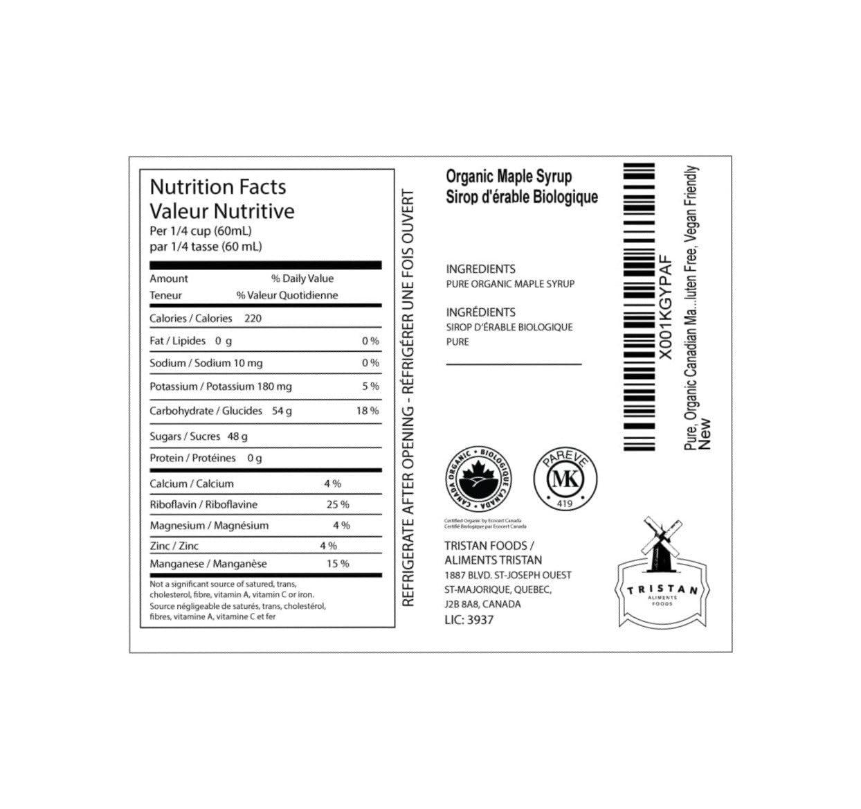 sirop d\'rable pur Pure Canadian Grade A Amber Maple Syrup, 500mL/16.9 fl. oz. Bottle {Imported from Canada}