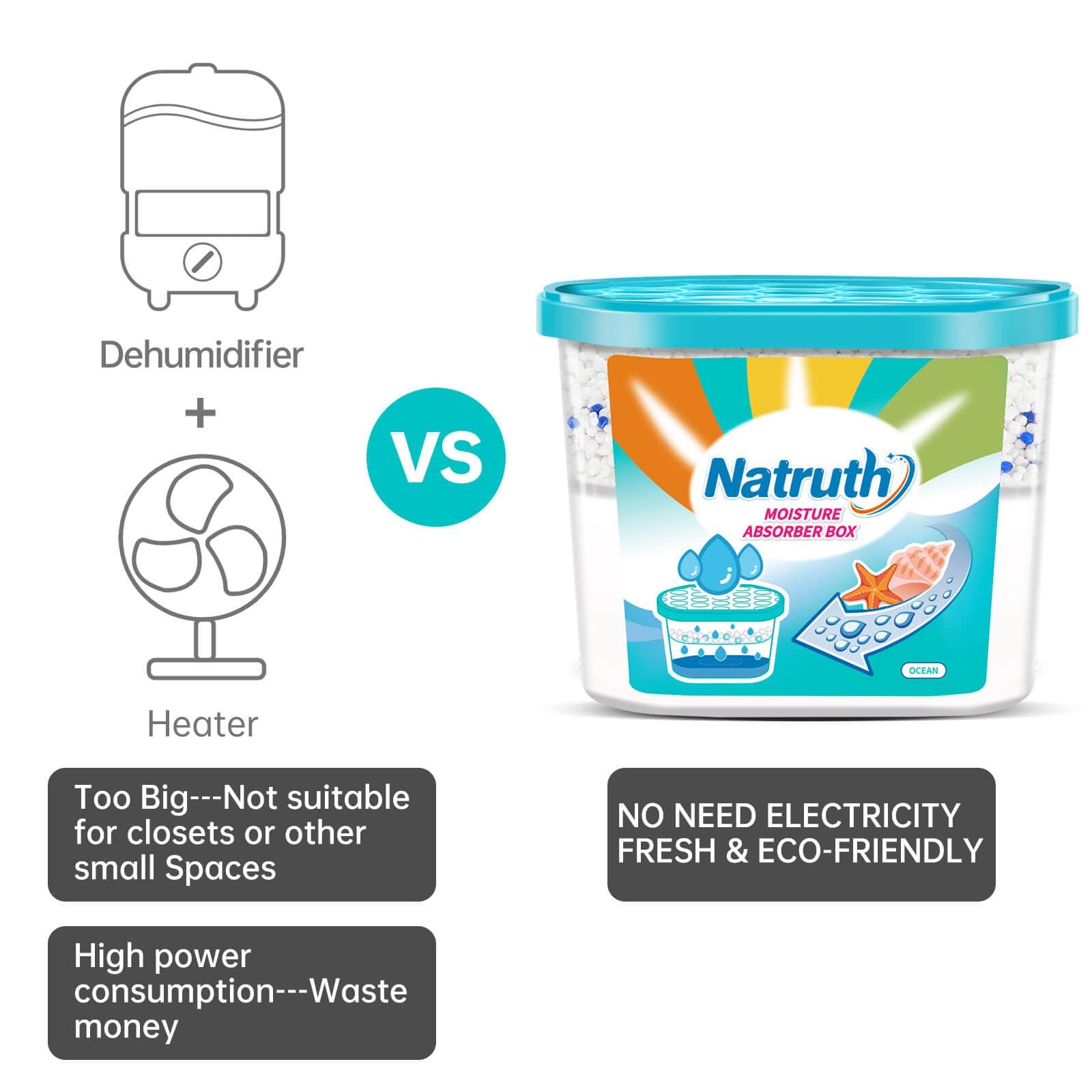 NATRUTH NATRUTH Moisture Absorbers 6 pack, 12.5Oz Portable Humidity Absorber Boxes for Your Bathroom, Closet & Car, Dehumidifier with Ocean Fragrance