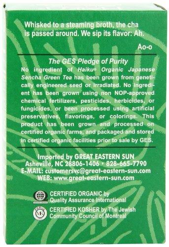 Great Easte Haiku Organic Tea, Japanese Sencha Green, 16 Teabags (Pack of 6)