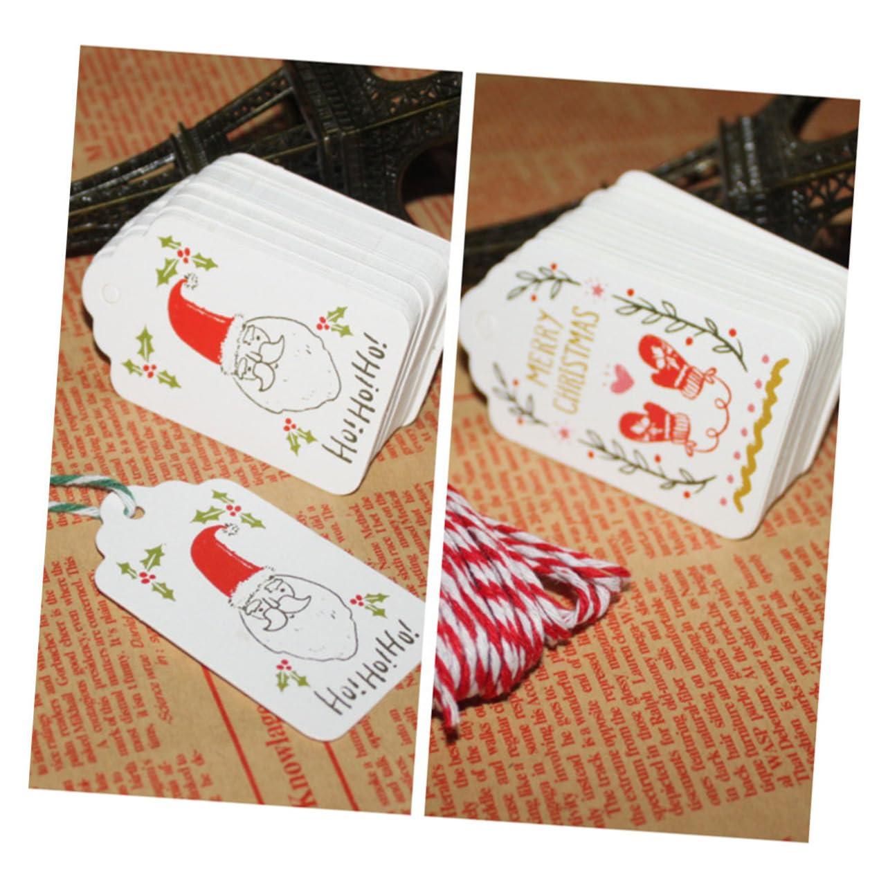 PartyKindom PartyKindom 50pcs Christmas Tags Labels Christmas Tags Clothing Tags Xmas Tags Christmas Kraft Tags Wall Decoration Lover Book Christmas Hanging Tags Painted Bookmark