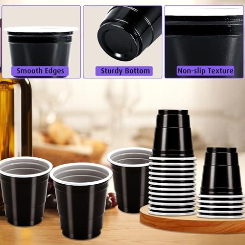 JEFHOMKIT JEFHOMKIT 200 Pcs Disposable Shot Cups,2 oz Plastic Shot Glasses,Mini Disposable Shot Glasses,Mini Party Cups for Tasting Serving Snacks Samples Birthday Halloween Christmas