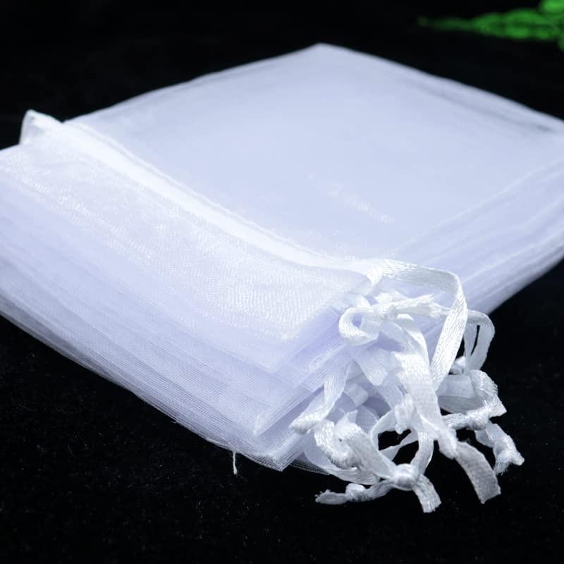 N\\A 100Pcs Sheer Organza Bags 4\"x6\"/10cmx15cm, Mesh Organza Gift Bags,White Wedding Favor Bags With Drawstring,Jewelry Pouches Party Festival Gift Bags Candy Bags