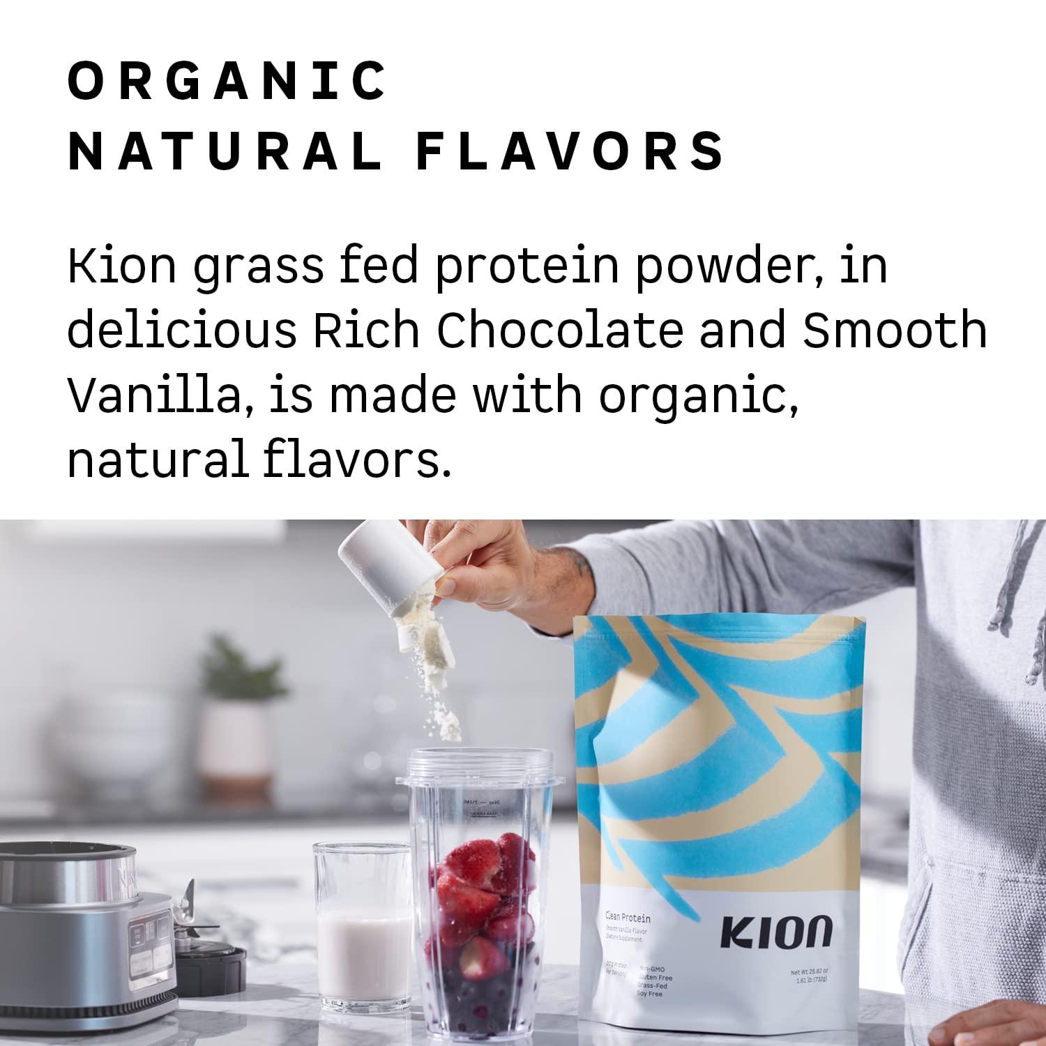Kion Kion Clean Protein | Grass-Fed & Pasture-Raised Whey Isolate Protein Powder | Rich Chocolate | 30 Servings