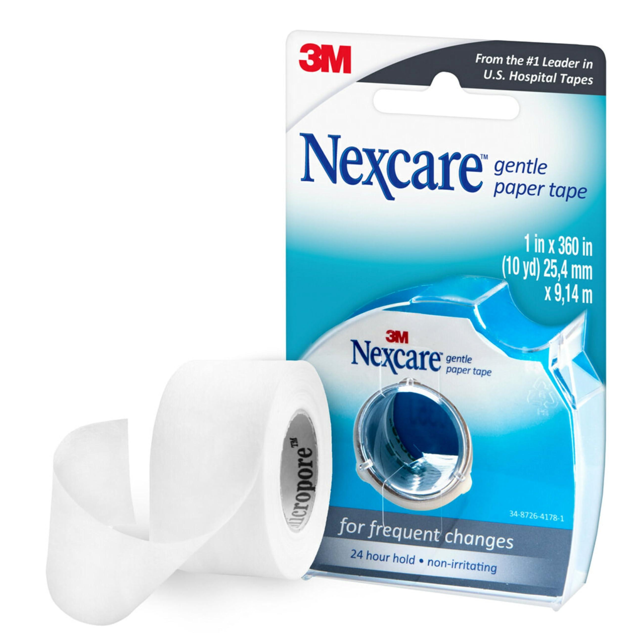 Nexcare Nexcare Gentle Paper Tape Dispenser and Flexible Clear Tape, Medical Tapes Secure Dressings - 1 in x 10 Yds, 1 Dispenser and 1 Roll