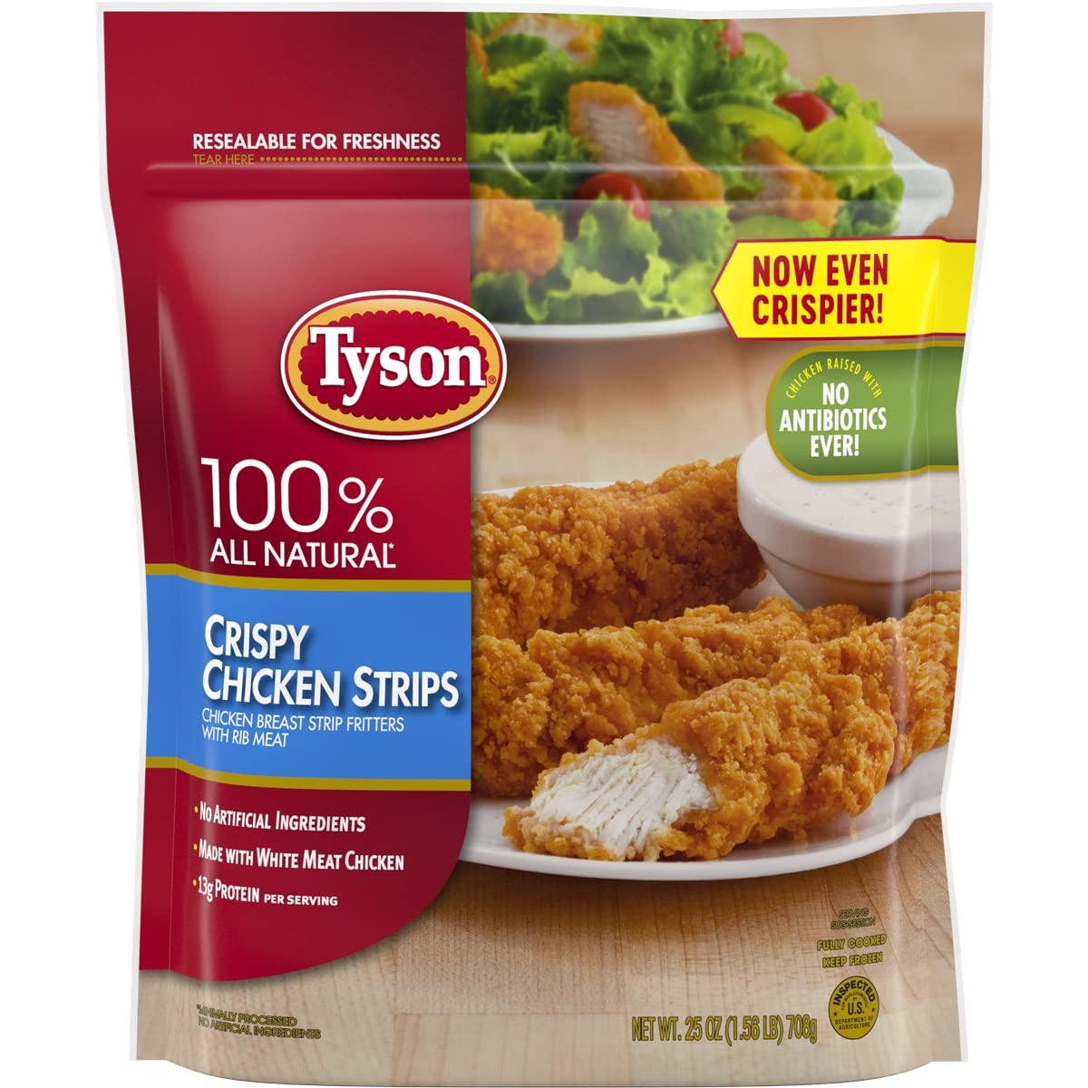Ready Set Gourmet Tyson All natural Perfectly Crispy Chicken Breast Strips with Rib Meat - Fully Cooked - No Antibiotics Ever - 4 Pack (25 oz Each) - Ready Set Gourmet Donate a meal Program