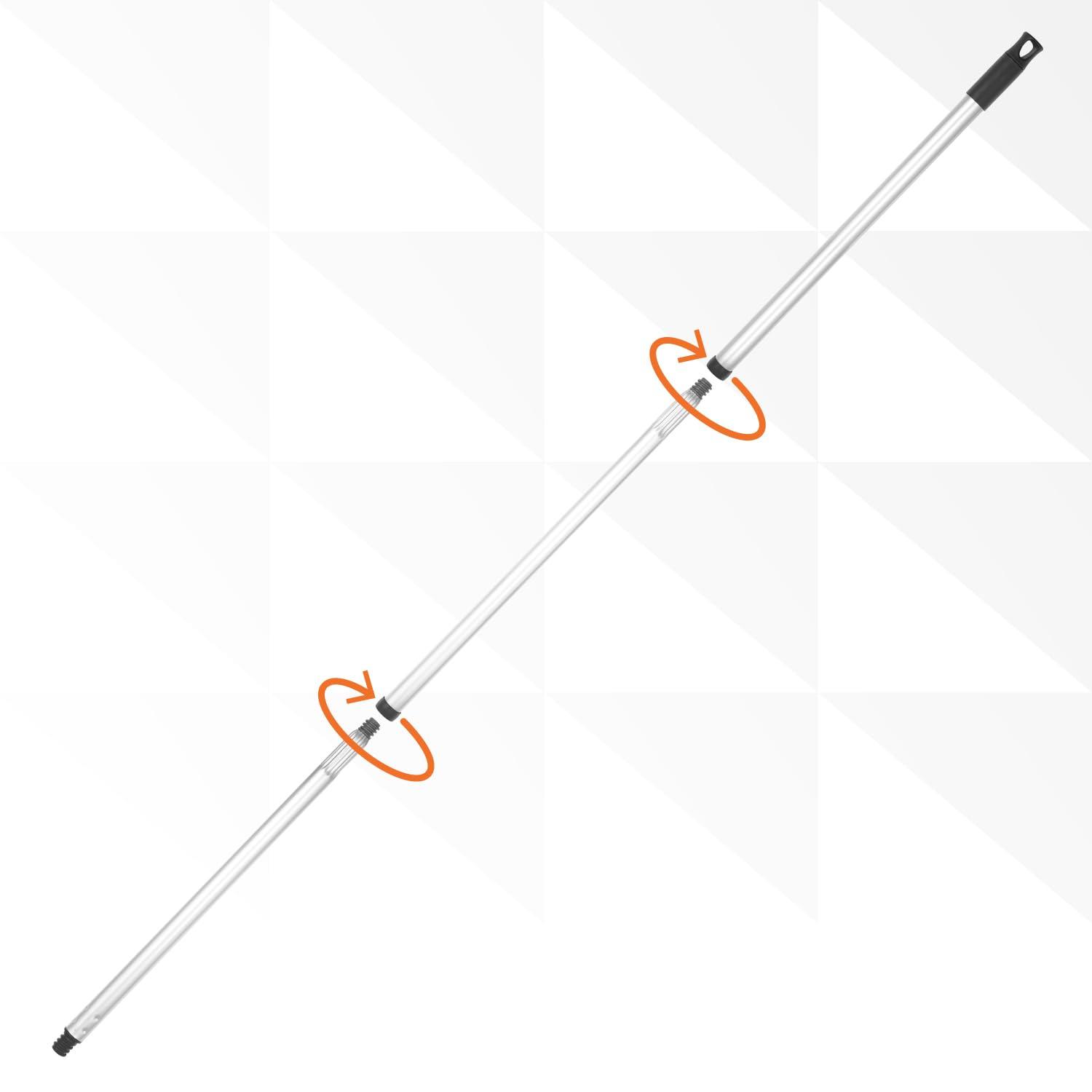 Superio Superio Kitchen Broom Premium Black Tampico Bristles, with Grey Metal 3-Part Handle, Heavy Duty Household Broom - Easy Swiping Dust and Wisp, Home, Kitchen Bedroom, Lobby, Floors and Corners