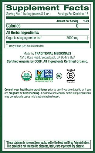 Traditional Medicinals Traditional Medicinals Organic Nettle Leaf Herbal Tea, Supports Joint Health & Overall Wellness, (Pack of 3) - 48 Tea Bags Total
