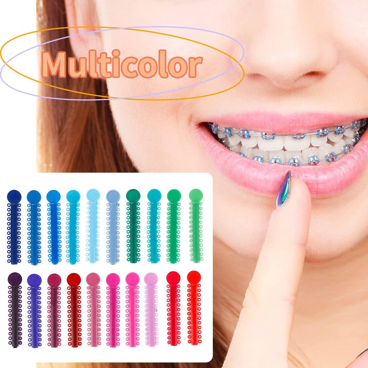 Ceonam 1040 Pcs Multicolored Braces Rubber Bands Orthodontic Ligature Ties O-Rings Elastic Bands for Braces (Color)