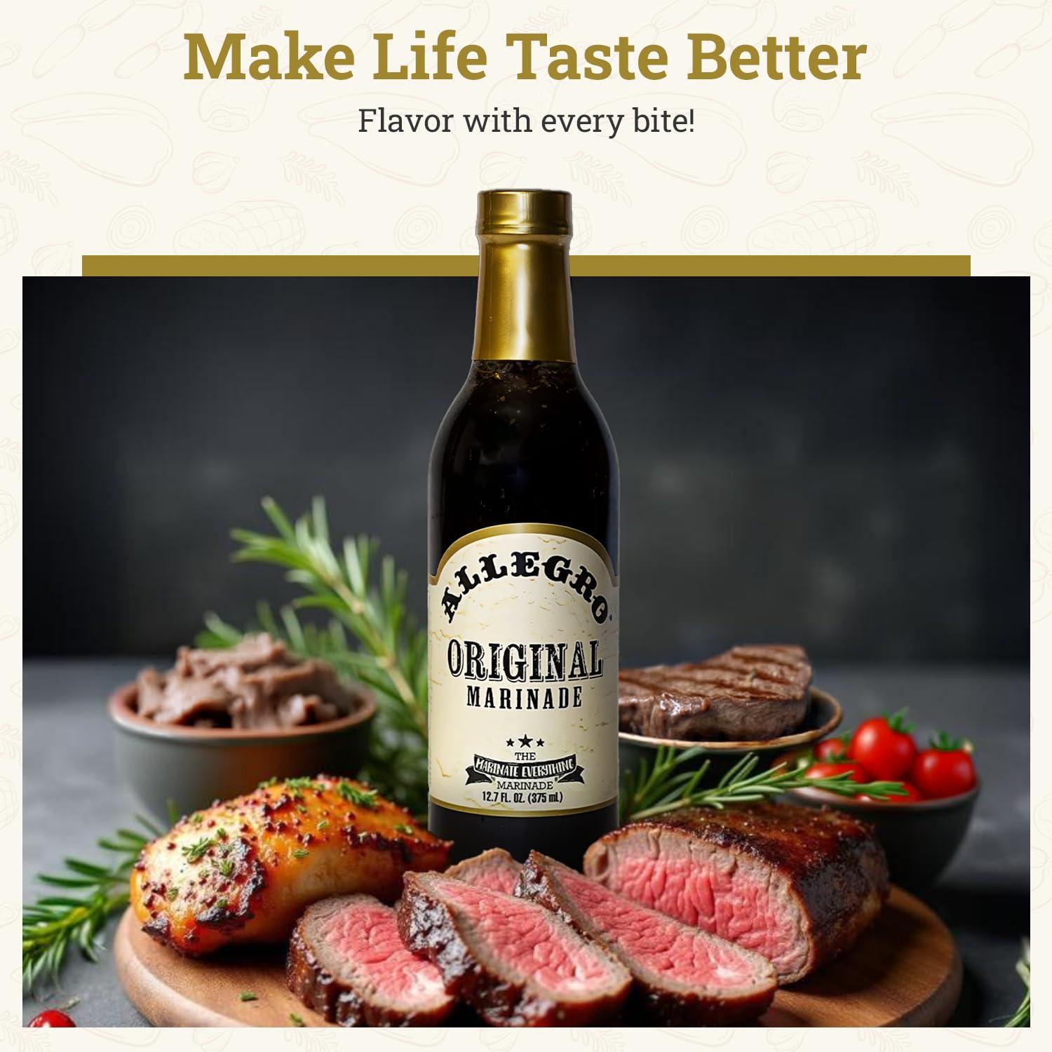 Allegro ALLEGRO - The Marinate Everything Marinades | Perfect Marinades for Meat & Veggies | Marinade for Grilling, Roasting & Cooking | Kosher & Gluten Free | 12.7 Oz (Pack of 3) - Original