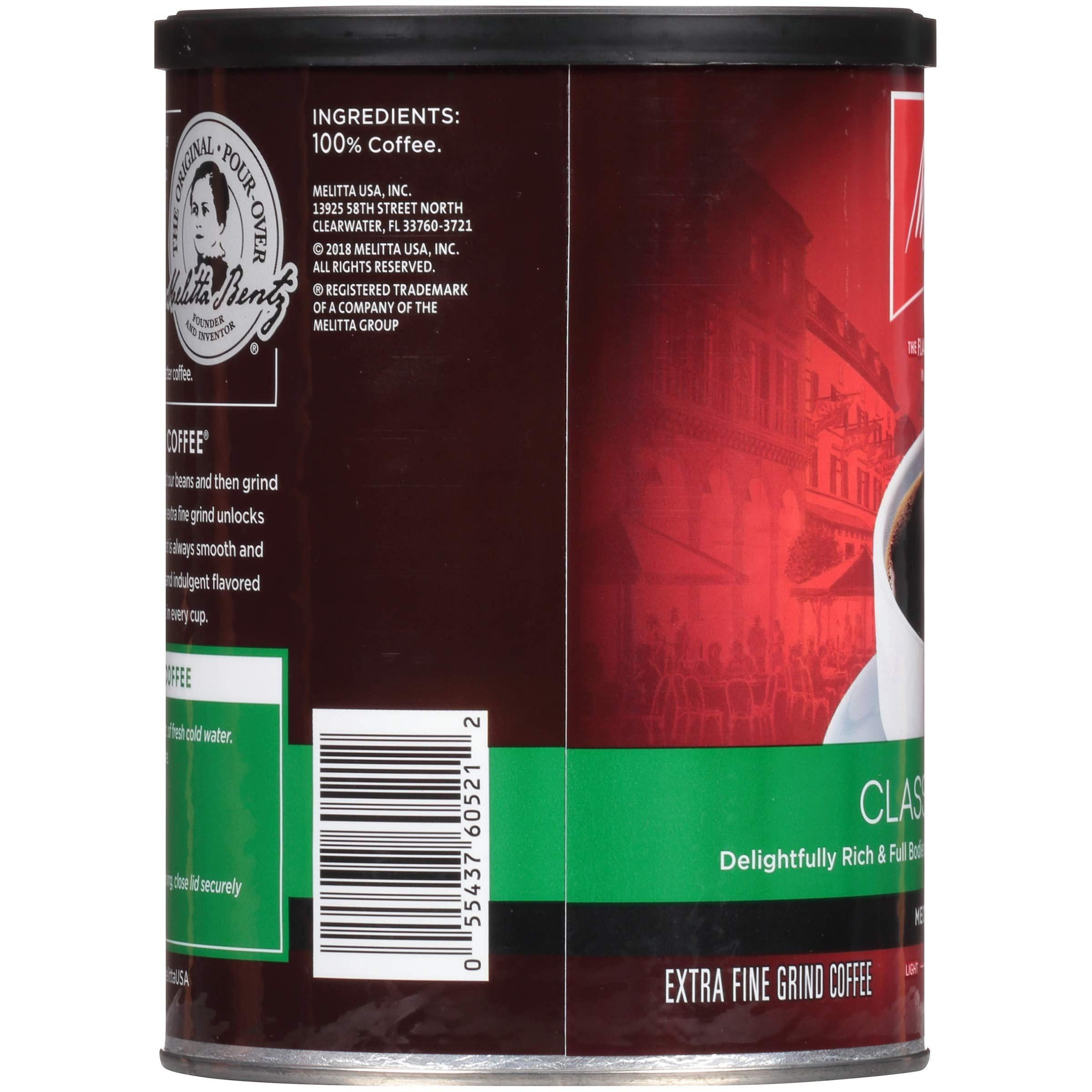 Melitta Melitta Classic Decaf Coffee, Medium Roast, Extra Fine Grind, 10.5 Ounce Can (Pack of 6) 63 Ounces Total