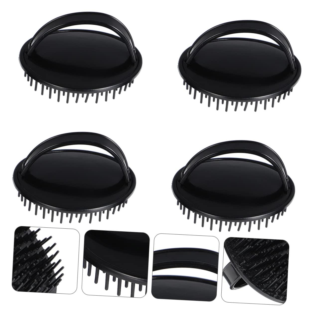 Healeved Healeved 8 Pcs Massage Shampoo Brush Scalp Scrubber Shower Brush for Hair Scalp Shampoo Brush Face Wax Head Scalp Massage Brush Roller Brush for Blow Drying Massager Sponge Plastic Black