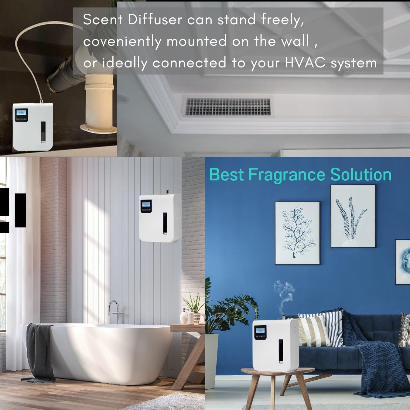 USMLMOOT USMLMOOT Smart Scent Air Machine for Home - Waterless Essential Oil Diffuser with Cold Air Diffusion Technology, HVAC Scent Diffuser 300ml for Large Room, Professional Atomizing Cover Up to 2,000 SF.