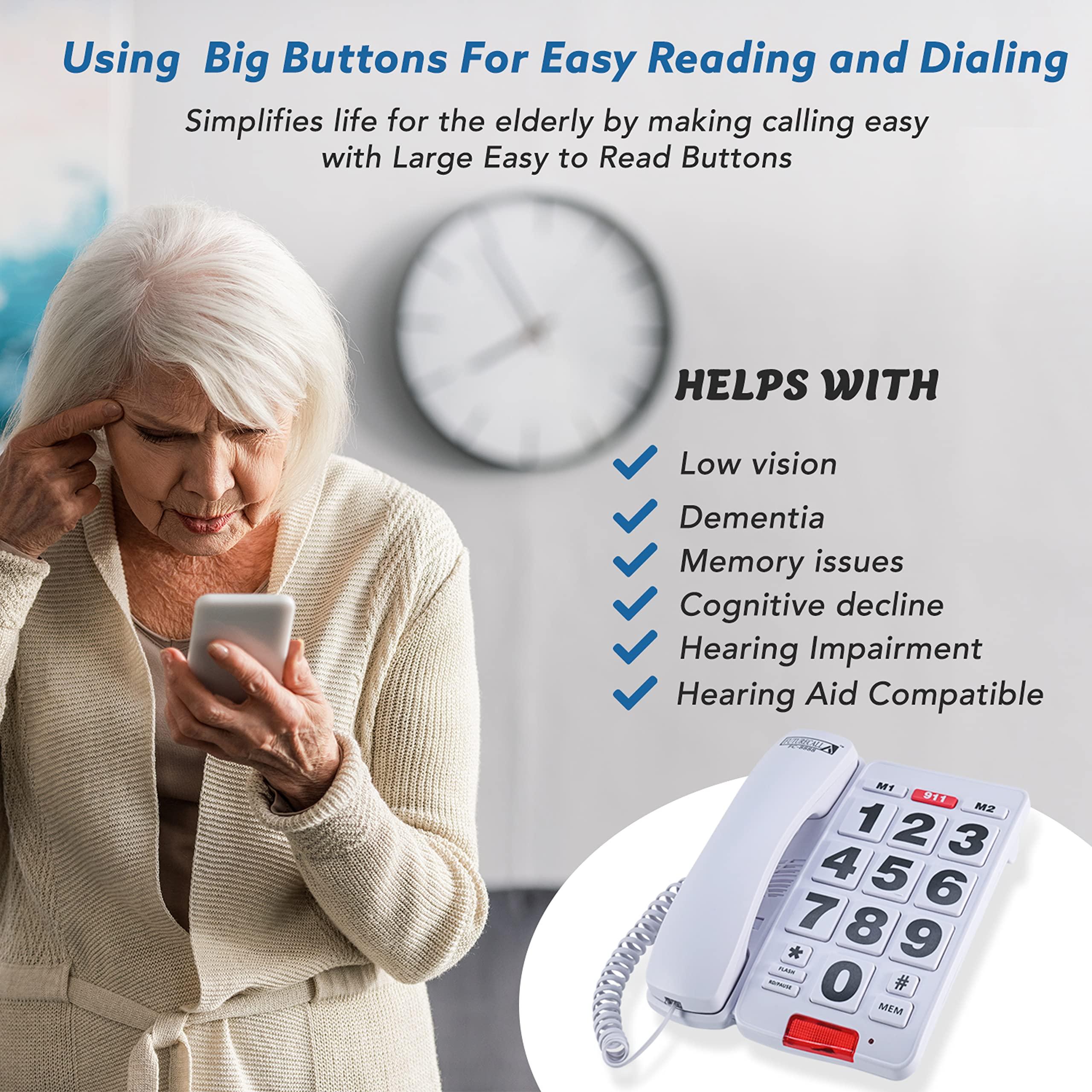 Future Call Future Call FC-8888 Big Button Phone for Seniors | Large Button Phones for Seniors | Phone for Visually Impaired and Telephones for Hearing Impaired | 40db Handset | Best Landline Phones for Seniors