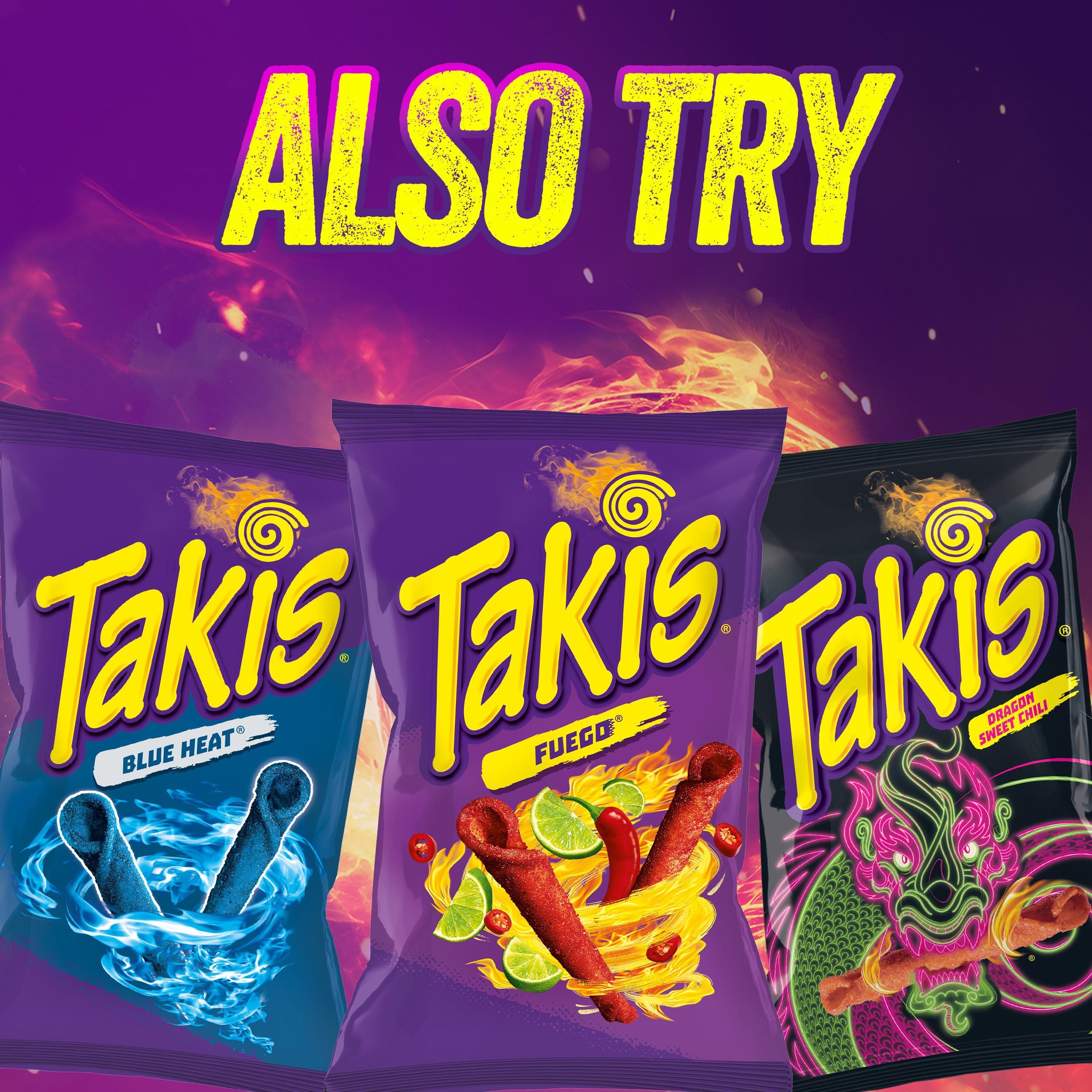 Takis Takis Intense Nacho 17 oz Fiesta Size Bag, Cheese Flavored Non-Spicy Cheesy Rolled Tortilla Chips