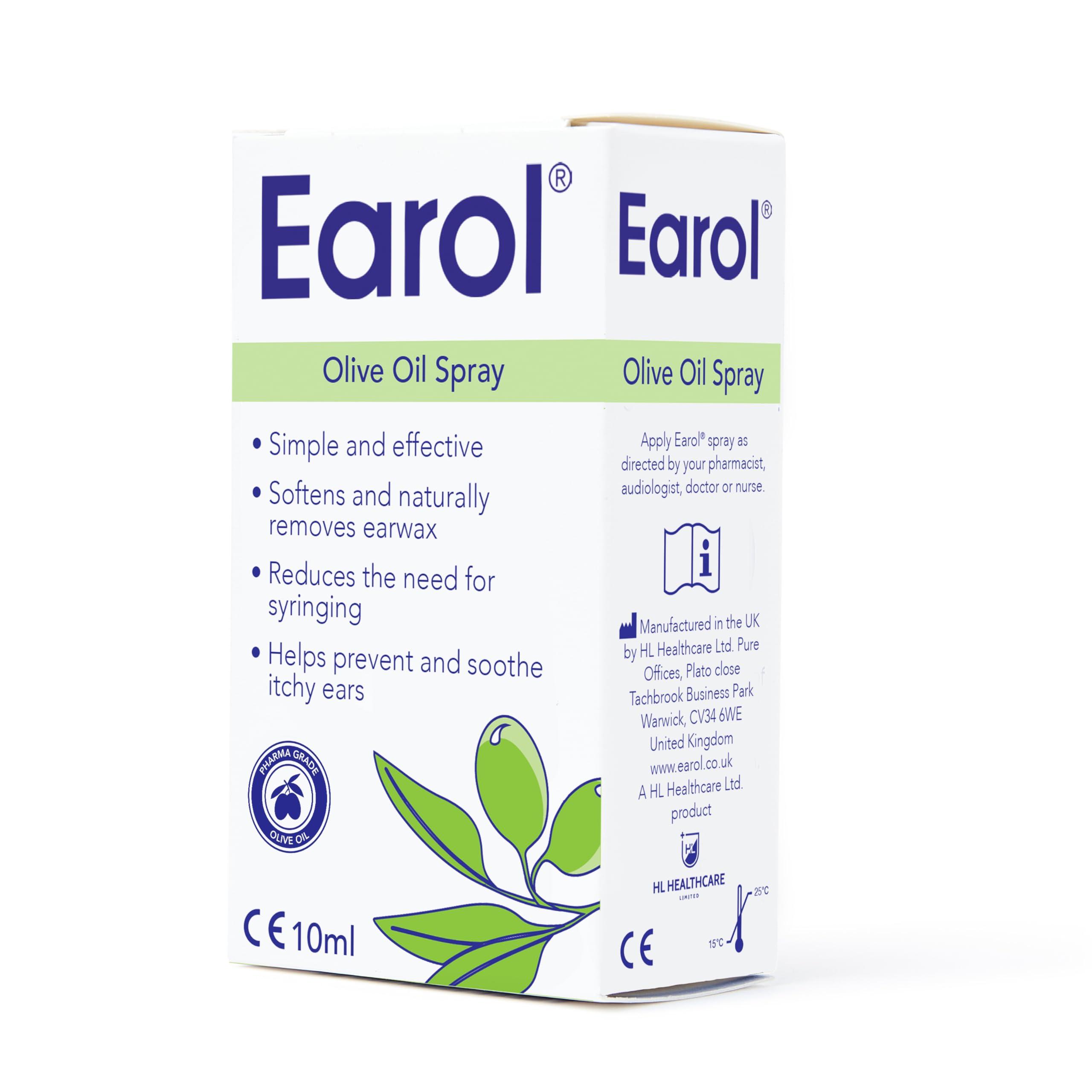 Earol Earol Olive Oil Natural Ear Wax Softener Naturally Removing Effective Spray