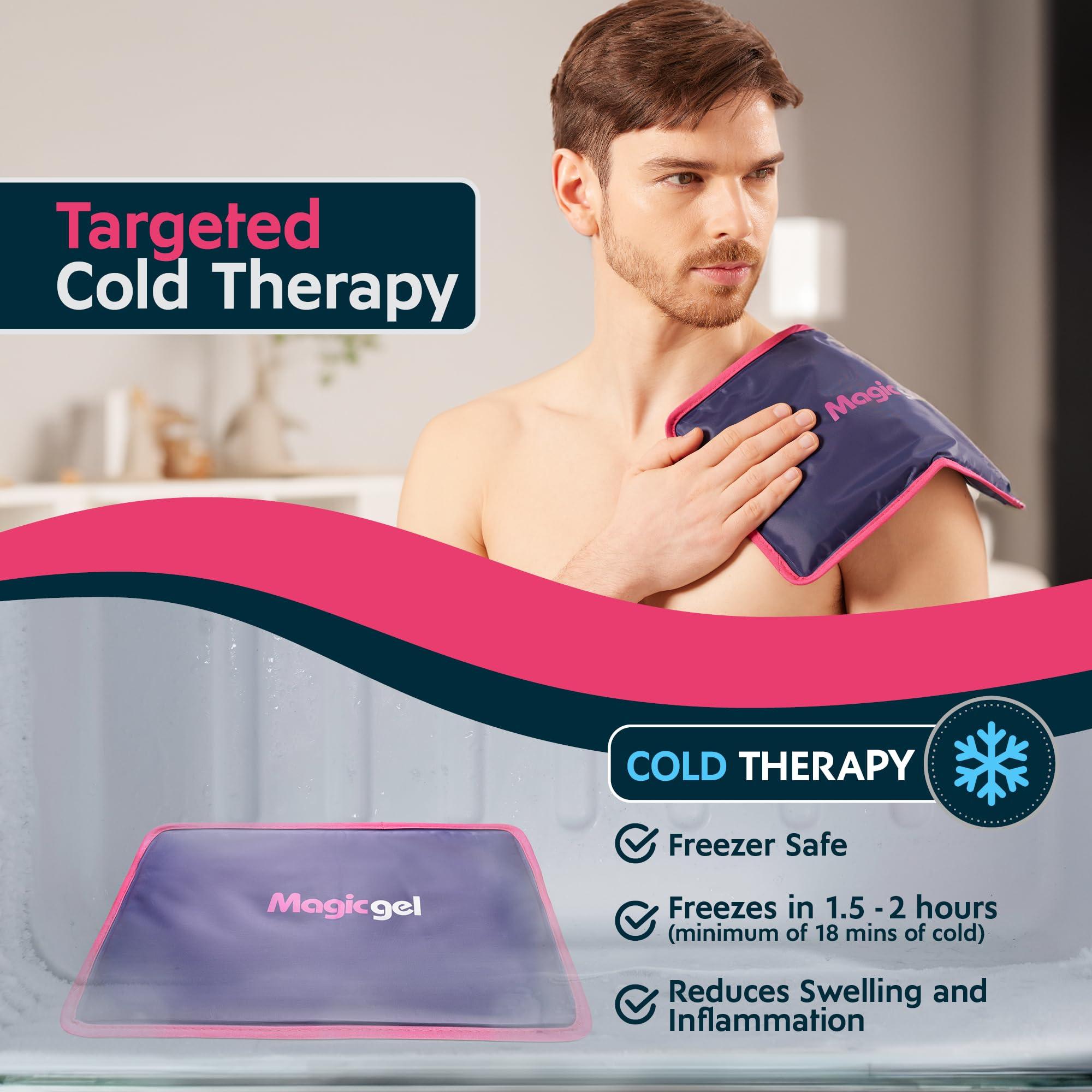 Magic Gel Magic Gel Premium Ice Pack - Reusable Gel Ice Pack (11.8\" x 7.8\") for Icing Injuries, Pain Relief, Cold Compress for Reducing Swelling - FSA HSA Eligible - | Flexible & Foldable 1 Count (Pack of 1)