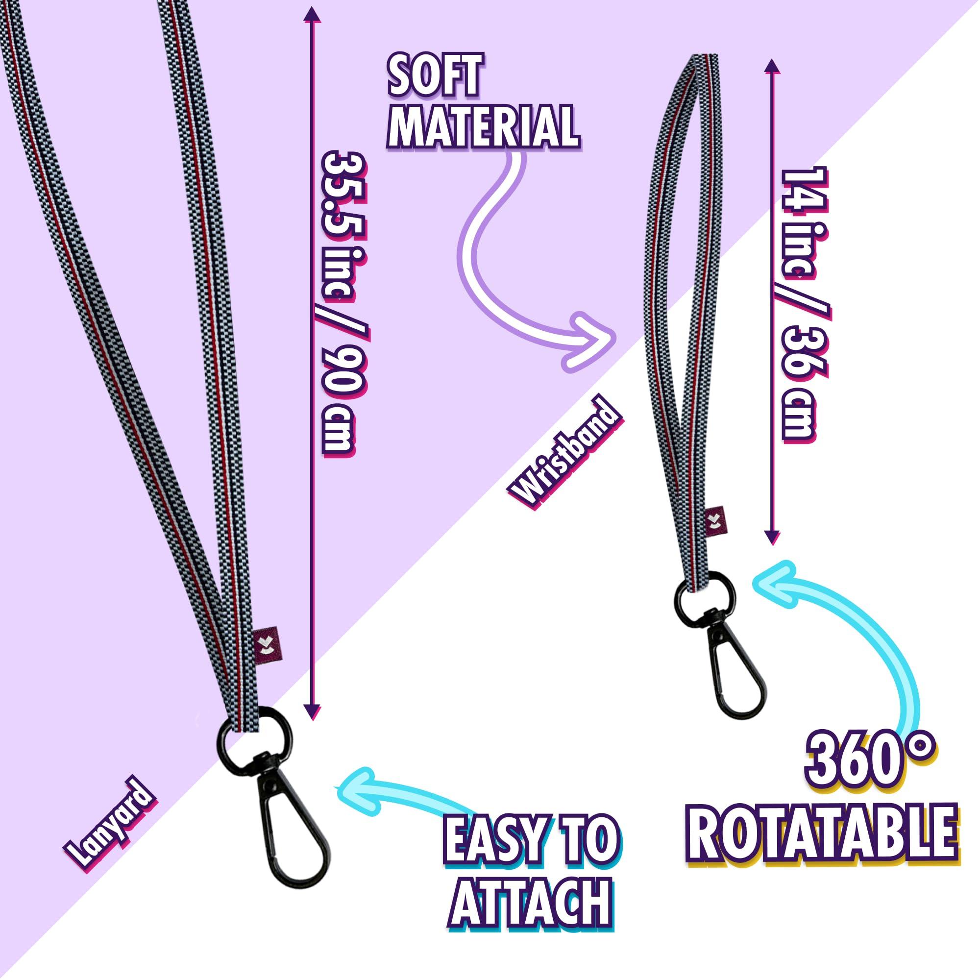 VCase VCase Vape Holder, Perfect Fit, Lanyard and Wristband, High-Strength Elastic Holder, 1 Pcs Elastic Holder (Lanyard & Wristband, Checkered, Small)