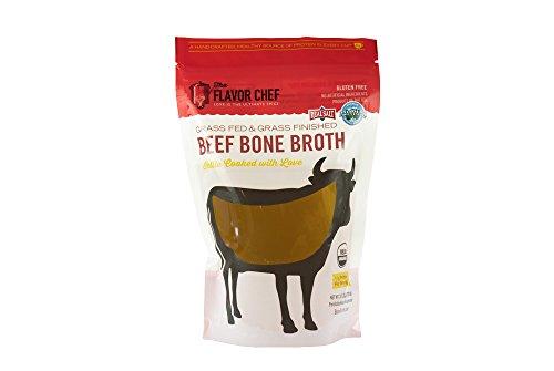 The Flavor Chef USDA Certified Organic Grass Fed and Grass Finished Beef Bone Broth by The Flavor Chef | 6 Pack - 24 Ounces Per Pack | Frozen Fresh, High Gelatin and Collagen, Paleo Friendly