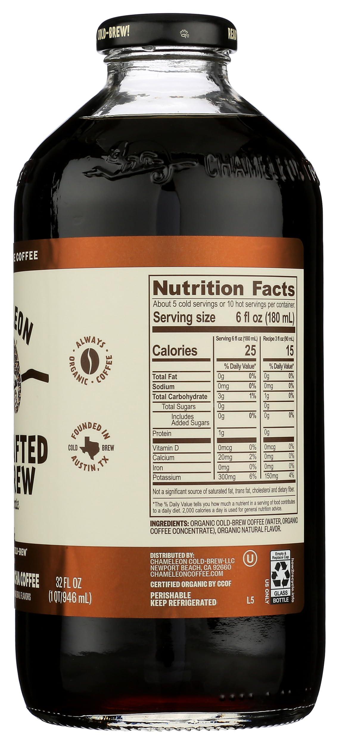 Chameleon Cold Brew Chameleon Cold-Brew Organic Coffee Concentrate, Mocha, 32 oz