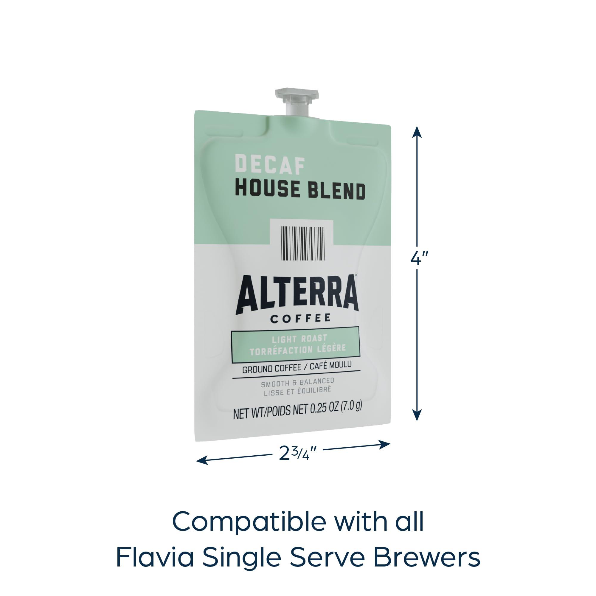 Flavia Alterra Coffee House Blend Decaf Decaffeinated Coffee Fresh Pack for Flavia Brewers (Pack of 100 Fresh Packs)