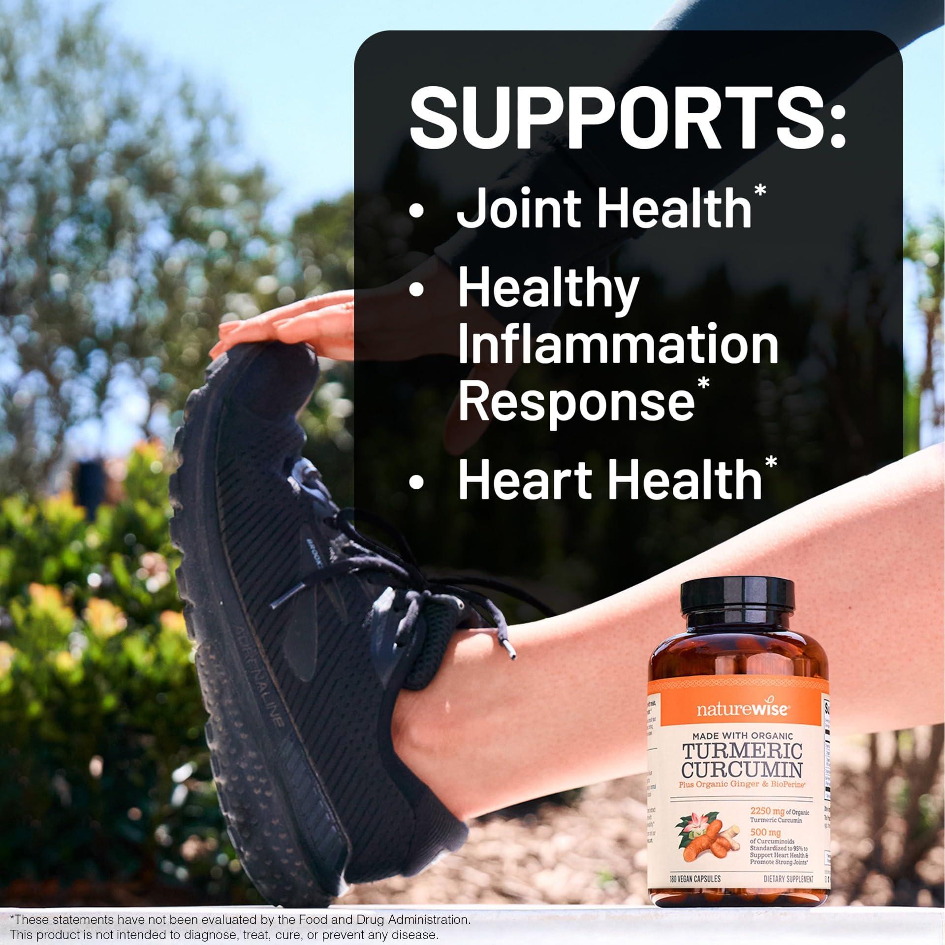 NatureWise NatureWise Curcumin Turmeric 2250mg - 95% Curcuminoids & BioPerine Black Pepper Extract for Advanced Absorption - Daily Joint and Immune Health Support - Vegan, Non-GMO, 360 Count[120-Day Supply]