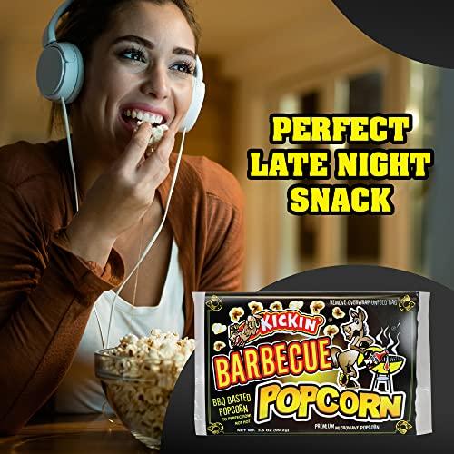 ASS KICKIN' KICKIN' BBQ Microwave Popcorn Bags - 6 Pack - Ultimate Barbecue Gourmet Popcorn Gift - Makes a Great Movie Theater Popcorn or Snack Food for Movie Night