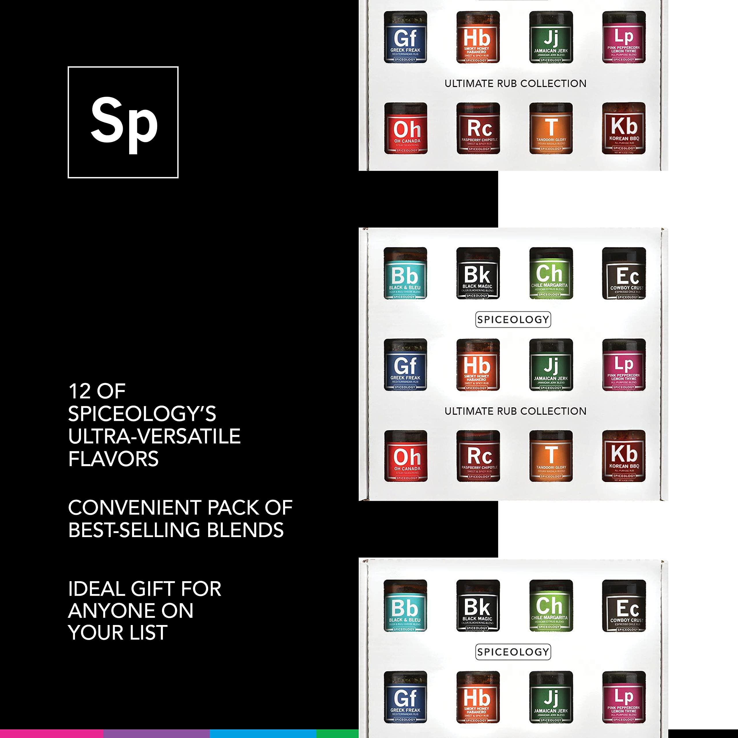 Spiceology Spiceology - Ultimate Rub Collection - Set of 12 Gourmet BBQ, Grilling, and Cooking Spice Rubs & Blends - Seasoning Sample Set and Gift Pack