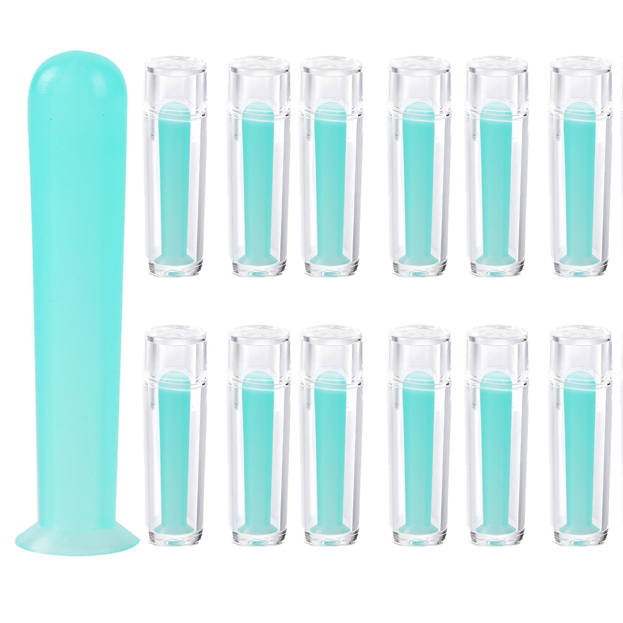 Aussio Aussio (12 Pack, Blue Hard Contact Lens Remover Tool for RGP Scleral Lenses Plunger Suction Cup Eye Contact Remover Contact Lens Applicator Color Contact Lens Inserter Tools