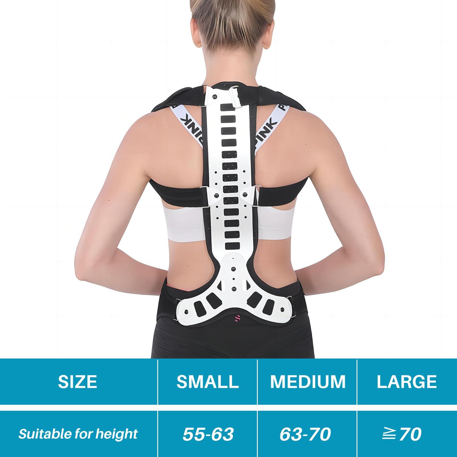 SISYUJIK SISYUJIK Posture Corrector Back Support for Hunched Back, Kyphosis and Vertebral Compression Fracture Men and Women (Large)