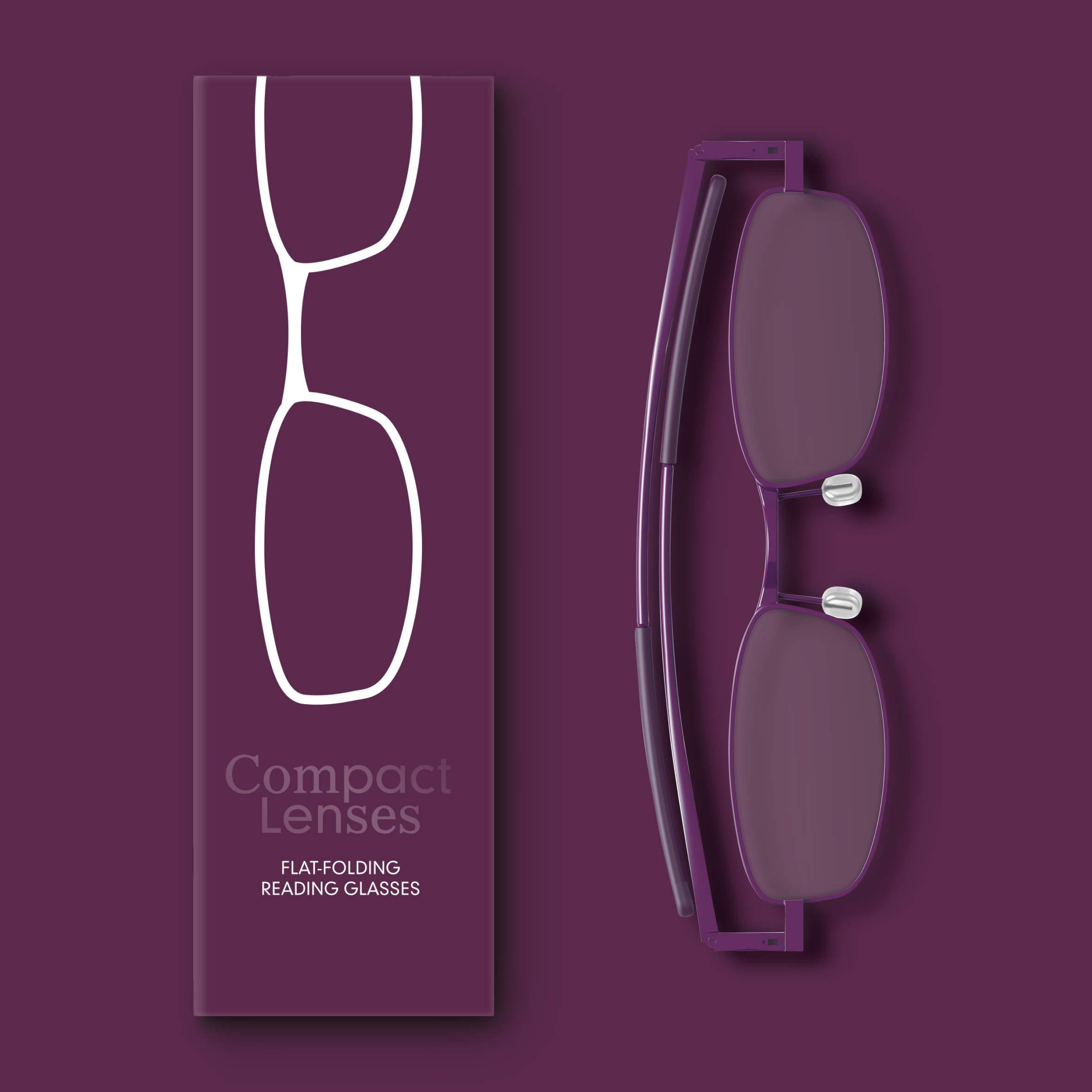 IF IF Compact Lenses Readers Slim Flat-Folding Unisex Reading Glasses - Orchid, +3.0\"