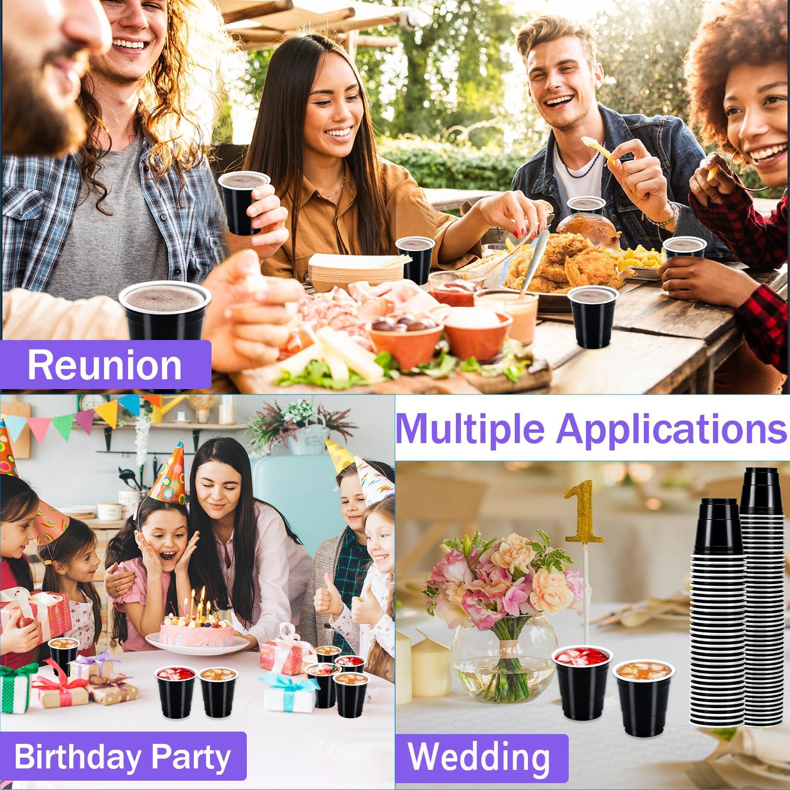 JEFHOMKIT JEFHOMKIT 200 Pcs Disposable Shot Cups,2 oz Plastic Shot Glasses,Mini Disposable Shot Glasses,Mini Party Cups for Tasting Serving Snacks Samples Birthday Halloween Christmas