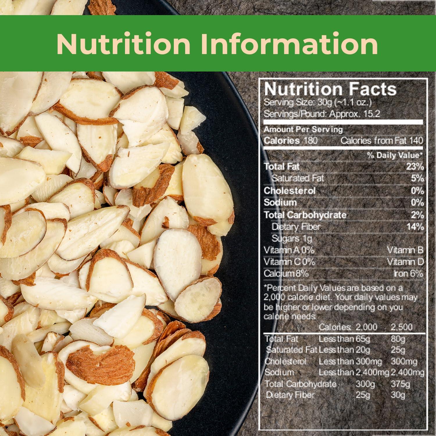 Sincerely Nuts Sincerely Nuts Raw Natural Sliced Almonds | 3 Lb. Bag | Delicious Guilt Free Snack | Low Calorie, Vegan, Gluten Free | Gourmet Kosher Food | Source of Fiber, Protein