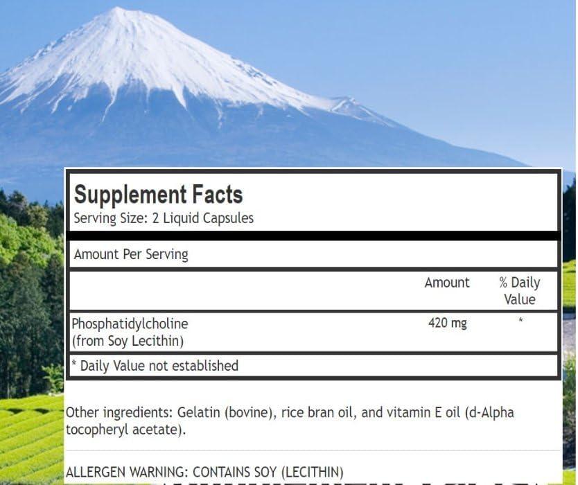 Botanica Research PhosphatidylCholine Complex an All-Natural Nootropic Formula for Brain Health, Liver & Cognitive Support - 60 Phosphatidyl Choline Capsules by Botanica Research