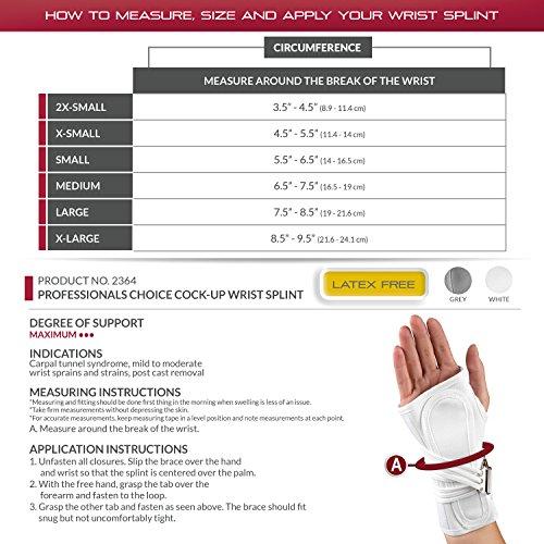 OTC OTC Wrist Splint, Cock-Up Lacing, Canvas, ProChoice, Grey, Large (Right Hand)