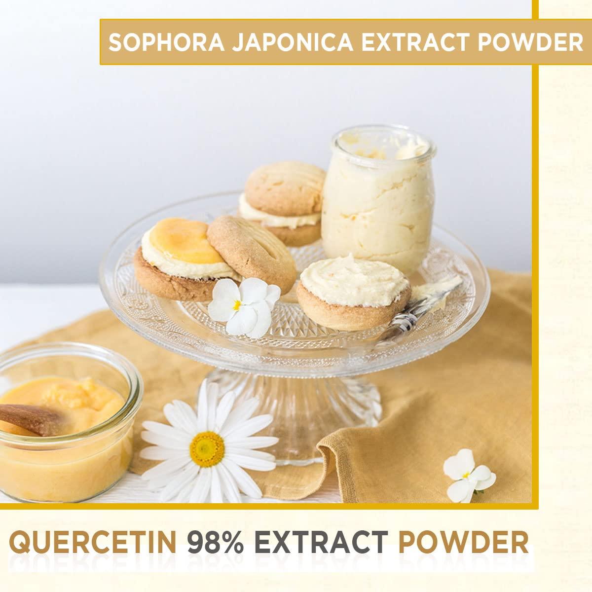 AKI ORGANIC AKI Quercetin Powder 98% Sophora Japonica Flower Extract Quercetin 725mg, Helpful in Increase Energy & Overall Wellness - Non GMO & Gluten Free - Vitamin Dietary Supplement (1oz/28.35g)