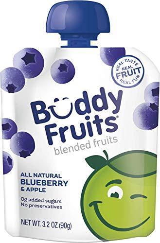 Buddy Fruits Buddy Fruits Snacks To Go Blueberry Unsweetened Applesauce 3.2oz Pouch (18pk) Gluten-Nut-Dairy-Preservatives-BPA Free, Non GMO, Kosher