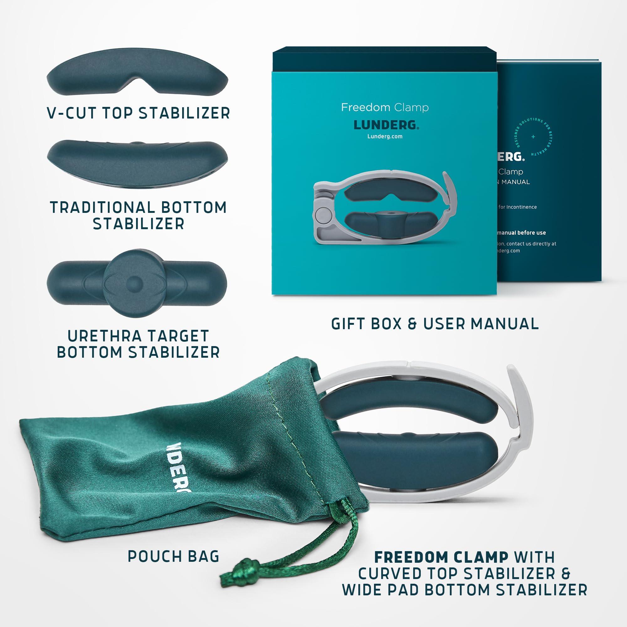 Lunderg Freedom Clamp by Lunderg - with Innovative Pro-Hinge for Top-Down Pressure & 5 Different Fittings - Totally Customizable Penile Clamp for Incontinence - Mens Incontinence Products